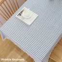 TruDelve Cloth Tablecloths Rectangular Blue and White Striped Boho Cotton Tablecloth Summer Outdoor Table Cloths Rectangle (Blue,70"x55",Rectangular)