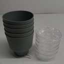 Plant Pots 6 inch Self Watering Pots, 5 Pack Flower Pots Outdoor Indoor, Planters with Drainage Hole and Tray Saucer-Green