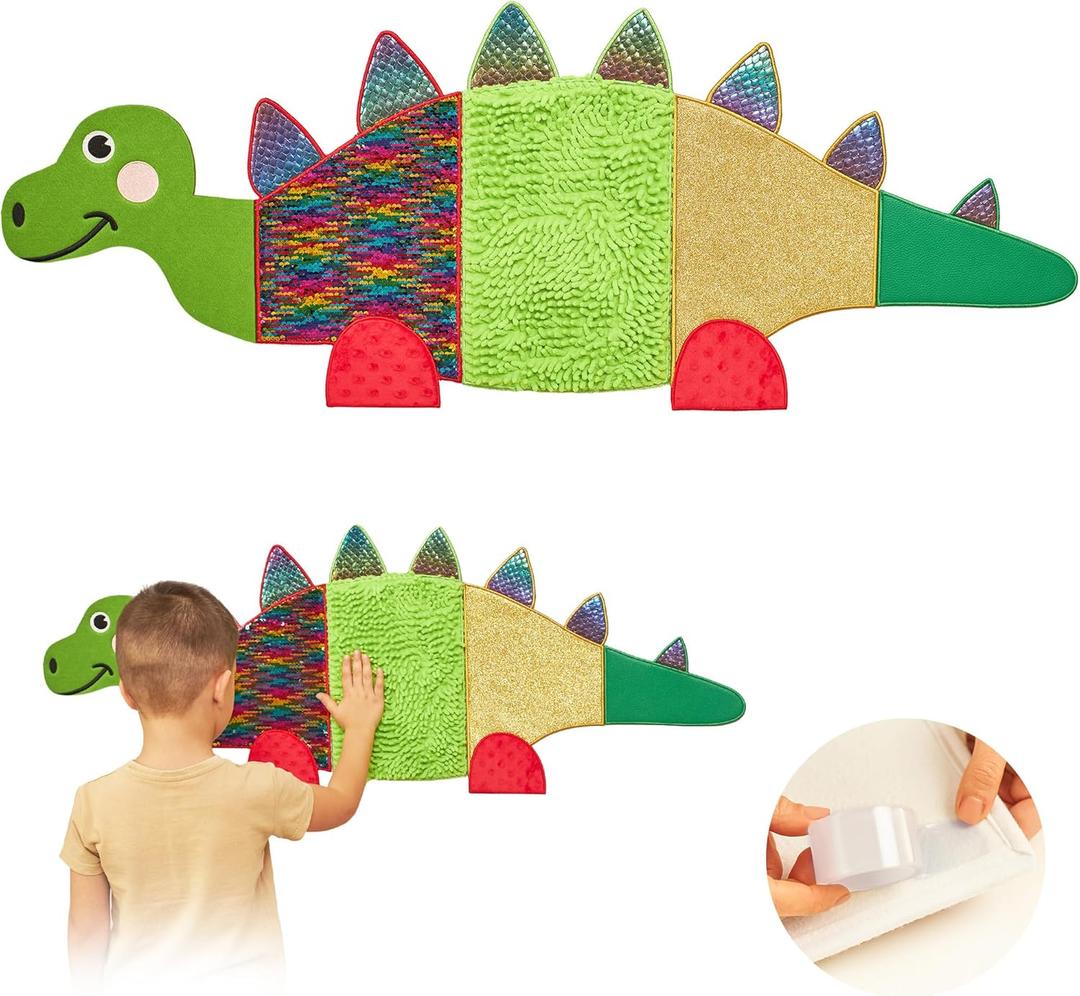 ODOXIA Sensory Wall Panel | Sequin Busy Board for Sensory Room and Daycare | Montessori Toys and Activity | Autism Mats and Squares for Toddlers and Kids (Dinosaur)