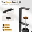 Under Desk Cable Management Tray Black, Cinati Wire Organizers No Drill, Cable Tray with Clamp for Wire Management, Cord Organization Box for Office, Home - No Damage to Desk