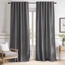 NICETOWN Light Reducing Curtain Panels Window Draperies - (Grey Color) 52x84 inch, 2 Pieces, Insulating Room Darkening Drapes for Bedroom