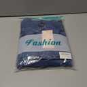 MASCOMODA Womens Sweaters Fall 2025 Oversized Striped Sweater Long Sleeve Polo V Neck Loose Side Slit Knitted Tunic Tops (Blue, XL)