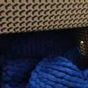 YnM Knitted Weighted Blanket, Hand Made Chunky Knit Weighted Throw Blanket for Sleep, Stress or Home Dcor (Navy, 60''x80'' 15lbs), Suit for One Person(~140lb) Use on Twin/Full Bed (Prussian Blue)