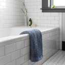 ONSEN Waffle Bath Towel Set – 3-Piece Lightweight Cotton Towels for Bathroom – Bath, Hand and Face Towels – Quick Dry, Absorbent, Soft – Ideal for Guest, Travel or Home – Denim Blue