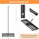 GAW Black Lawn Leveling Rake, 36" x 10" 7.2ft Handle Heavy Duty Ground Plate Rake for Lawns, Effort Saving Lawn Leveler Tool, Levelawn Tool for Yard, Backyard, Garden, Golf Couse, Farm, Pasture