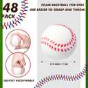 Silipull 48 Pack Baseball Stress Ball 2. 75 Inch Mini Squeeze Foam Baseball Practice Training Soft, Relaxable Ball for Themed Party Favors Indoor Outdoor Men Women Player Sports Throwing Catching