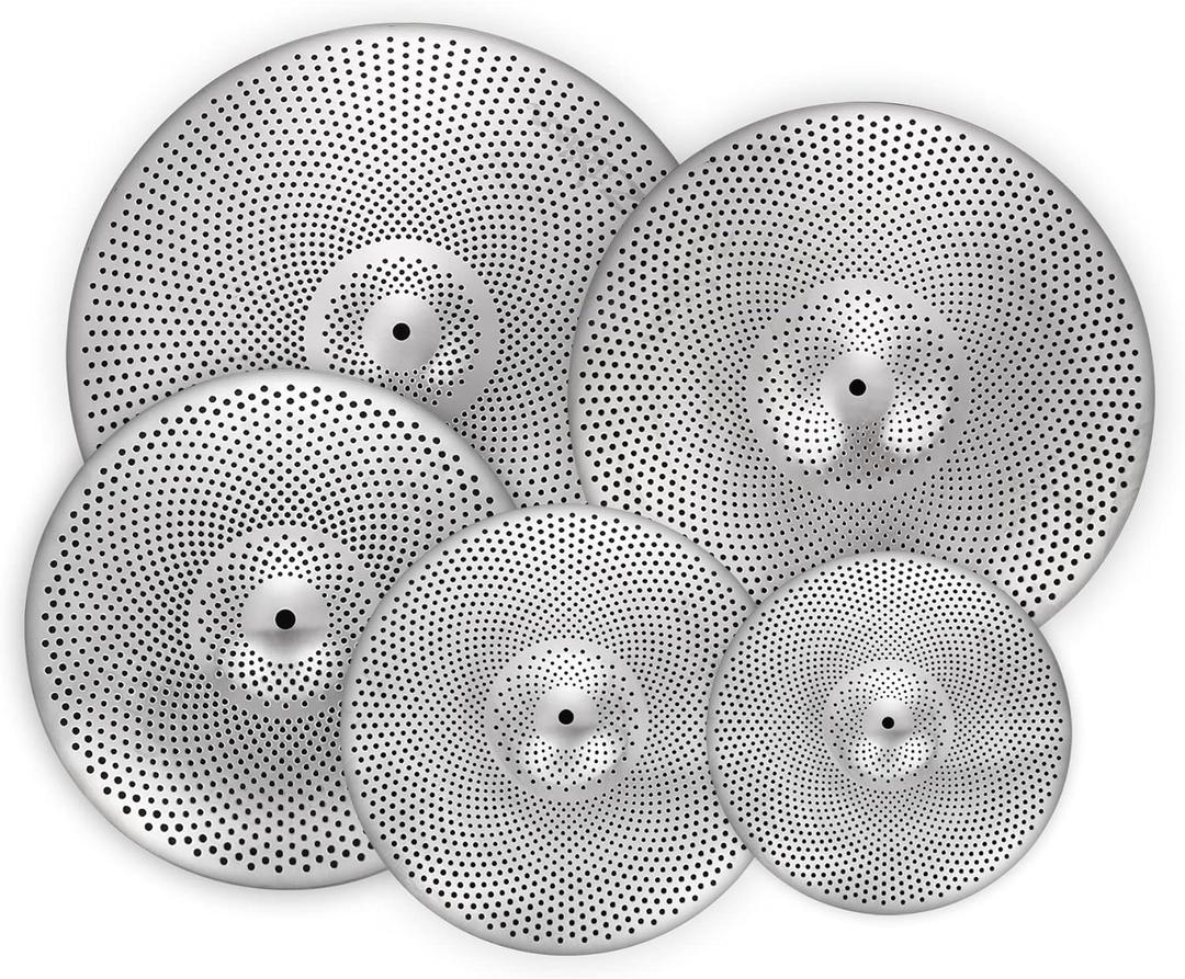 Low Volume Cymbal Pack Silver Mute Cymbal 14"/16"/18"/20" 5 Pieces Drum Cymbal Set