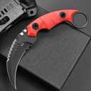 C1691N Fixed Blade Knife,D2 Steel Nylon Fiberglass Handle Outdoor Claw Knife for Survival, Hiking, Camping with Kydex Sheaths(Red)