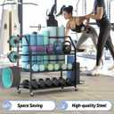 Weight Rack for Dumbbells - Home Gym Storage Rack - Dumbbell and Weight Organizer with 4 Flexible Wheels and Unique Storage on Both Sides