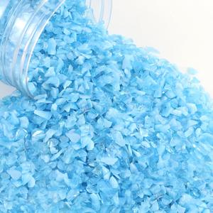 LePe Crushed Fire Glass,Broken GlassDecorative for Resin Art, Fire Pits, Potted Plants, Garden and Indoor Use, 3-6mm Fire Pit Glass, 1 Pound in Jar(Jade Blue)