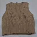 Aoysky Sweater Vest Women's V-Neck Sweater Tank Tops Pullover Cable Knit Vest Solid Color Sleeveless Loose Fit Sweater Top M