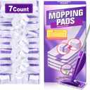 Mop Pads Refill for Swiffer WetJet - 7 PCS Disposable Pad for Hardwood Wood Tile Laminate Marble Vinyl Muilt-Surface Floor Cleaning - Heavy Duty Absorb & Lock Pet Hair Dust Dirty Stains