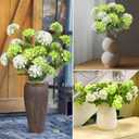 Lyrow 6 Pcs White and Green Hydrangea Artificial Flowers 30.3" Faux Hydrangea Flowers with Stems for Wedding Bouquets Table Centerpieces DIY Floral Home Decor