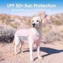 Kuoser Cooling Dog Shirt, Sun Protection Puppy T-Shirts Breathable Pet Summer Vest, Quick Dry Dog Summer Clothes for Large Dogs Boy Girl Pink XL
