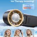 Portable Handheld Turbo Fan with Ice Cooler, 199 Speed Personal Fan,5500mAh Rechargeable,20H Cooling Time,20000 RPM Powerful Silent Motor, Summer Essential for Travel/Outdoor/Office, Black Gold