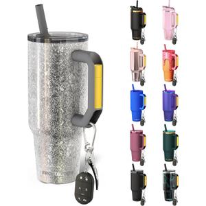 Thicc Buddy - 40 oz Stainless Steel Vacuum Insulated Tumbler with Lid and Straw for Water - Travel Mug Cupholder Friendly - Gifts for Women Men Him Her (Silver Sleigh)
