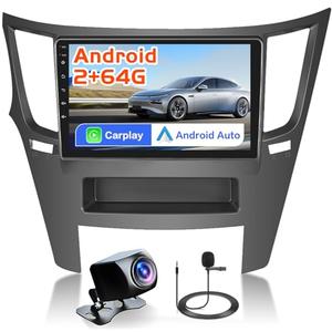 [2+64GB] Inefala for Subaru Legacy Outback 2010-2014 Android 15 Car Radio Stereo with Wireless CarPlay Android Auto, 9 Inch HD Touchscreen with GPS WiFi Bluetooth FM/RDS SWC Backup Camera MIC