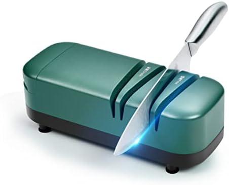 Electric Knife Sharpener, Professional Knife Sharpener for Home, 2 Stages for Kitchen Knives Quick Sharpening & Polishing, with Scissors Sharpening, Green