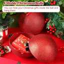 Zubebe 2 Pcs 8" Giant Fillable Christmas Ornaments with Ribbons Oversized Plastic Xmas Balls for Outdoor Lawn Yard Decor, Tree Hanging, Holiday Gifts(Glitter Red)