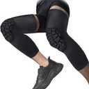 SZKANI Knee Pads Compression Leg Sleeve Knee Sleeve for All Sports Wrestling Protector Gear, 1 Pair of Knee Paded (Black_2 Pack, Medium)