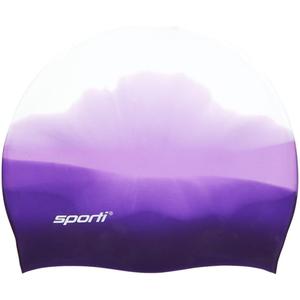 Sporti Silicone Swim Cap for Women & Men, Adult, Vibrant Lightweight Swimming, Non-Slip, Easy Wear, Removal, Protects Hair (Multi Purple)