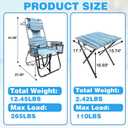 16" High Backpack Beach Chair for Adults with Face Hole & Camping Stool Heavy Duty Beach Tanning Chair Lay Flat with Cooler Bag Supports 265 lbs