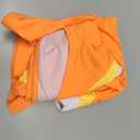 Beachsissi Bandeau Swimsuits for Women Strapless Swimwear Bathing Suits Tummy Control Color Block Tankini Sets (Medium, Orange)