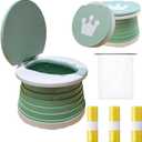 Travel Potty for Toddler, Portable and Foldable Toilet, Apply to Seat Emergency Toilet for Car, Camping, Outdoor, Indoor (green, small)