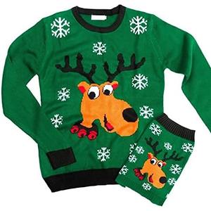 Matching Pet & Owner Sweaters - 100% Acrylic Pet Parent Dog Ugly Christmas Sweater - Rad Reindeer, Human Unisex XL (Fits Like Women's XL/Men's M) - Add Dog Sweaters to Cart Separately