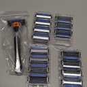 Amazon Basics 5-Blade MotionSphere Men's Razor with Dual Lubrication and Precision Trimmer, 17 Piece Set, 1 Handle & 16 Cartridges, Black