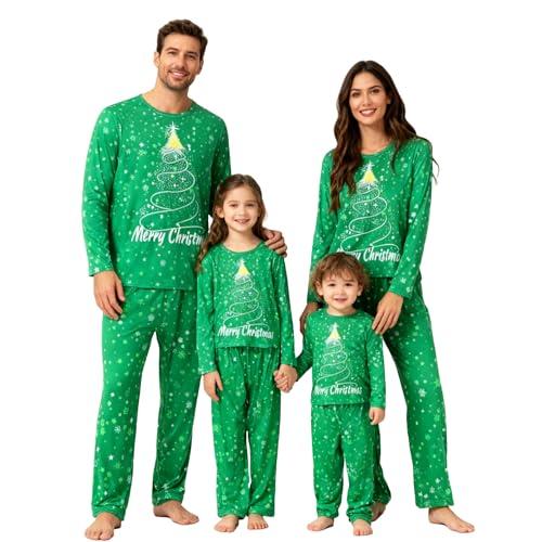 Radmire Matching Christmas Pajamas for Family Couples, XMAS Holiday PJs Sleepwear Set Long Sleeves and Pants (M, Women)