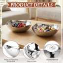 2 Pcs Large Silver Candy Bowl Stainless Steel Decorative Bowl 8 Inches Candy Dish for Office Entryway Desk Key Tray Table Silver Tray Mirror Polished