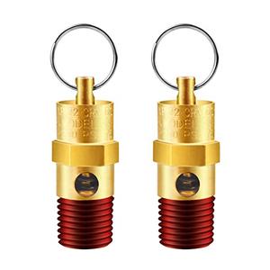 LSTOPGO 2 Pieces 1/4'' Male 200 PSI NPT Air Compressor Pressure Relief Valve Brass Safety Valve Air Compressor Check Valve