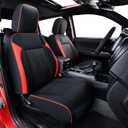 Tacoma Seat Covers, fit for 2016-2023 Tacoma Double & Crew Cab Tacoma SR, SR5, Limited, TRD Pro, TRD Sport, TRD Off-Road, Trail Special Edition(Full Set, Black&Red)