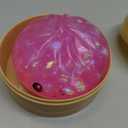 Glitter Dumpling Squishy Toy Dumpling Stress Ball with Steamer Case, Stress Relief Fidget Toy for Adults, Cute Squeeze Desk Toy Portable Toy Gift Idea (Pink)