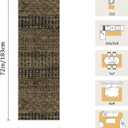 2x6 Machine Washable Runner Rug, Kitchen Hallway Area Rug Brown Black Vintage Moroccan Rug Ultra Non-Slip Low Pile Soft Faux Wool Carpet Kids and Pets Friendly for Bedroom Entryway Bedside Decor Rug