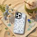 for iPhone 13 Case, Vintage Botanical Pattern with Blue Flowers, Military-Grade Drop Protection, Floral Soft Slim TPU Protective Cover with Camera Protection for Women & Girls