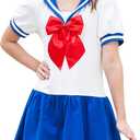 Sunny Fashion Girls Dress Sailor School Uniform Navy Suit Size 12 (Blue)