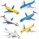 Airplane Toys, Metal Plane Pull Back Airplane Toys for 3 4 5 6 Years Old Boys Girls, Die Cast Aircraft Plane Models, Kids' Play Vehicles Aeroplane Airplanes for Kids Birthday Gifts (6P)