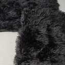 MIULEE Pack of 2 Luxury Faux Fur Throw Pillow Cover Deluxe Winter Decorative Plush Pillow Case Cushion Cover Shell for Sofa Bedroom Car 24 x 24 Inch Black