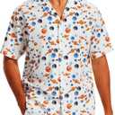Men's Tropical Beach Vacation Shirt Hawaiian Shirts Wrinkle Free Short Sleeve Button Down