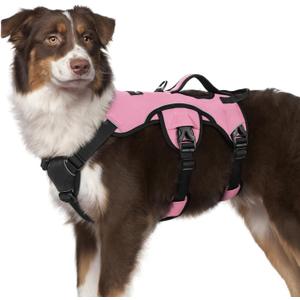 rabbitgoo Escape Proof Dog Harness Medium, Soft Padded Full Body Pet Harness, Reflective Adjustable No Pull Vest with Lift Handle and Leash Clip for Walking Hiking Training, Light Pink, M