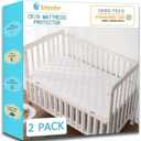Bamuho 2 Pack Waterproof Quilted Mattress Pad Cover for Toddler Bed and Baby Crib, Skin Friendly, Noiseless, Machine Washable, 52 x 28 x 8 inch, White (2 Pack White)
