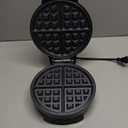 Waffle Maker, 7 Round Classic Belgian Waffle Iron, Adjustable Browning Control, Easy-Clean Nonstick Plates & Cool Touch Handle, Space Saving Storage, Stainless Steel (Black)