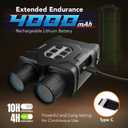 GTHUNDER Night Vision Goggles Binoculars with Remote Monitor on App | Crystal Clear 4K UHD Video & 52MP Full Color Photos on 4" HD Screen |10X Zoom Ideal for Camping Hunting & Wildlife Observation