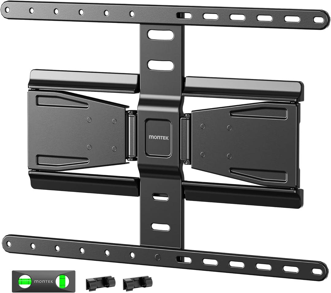 MonTEK 0.77" Ultra Slim TV Wall Mount for 43-90 Inch TVs, Swivel & Tilt & Leveling & Extension Wall Mount TV Bracket with Articulating Dual Arms, Low Profile Full Motion tv Mount, 4X Weight Tested