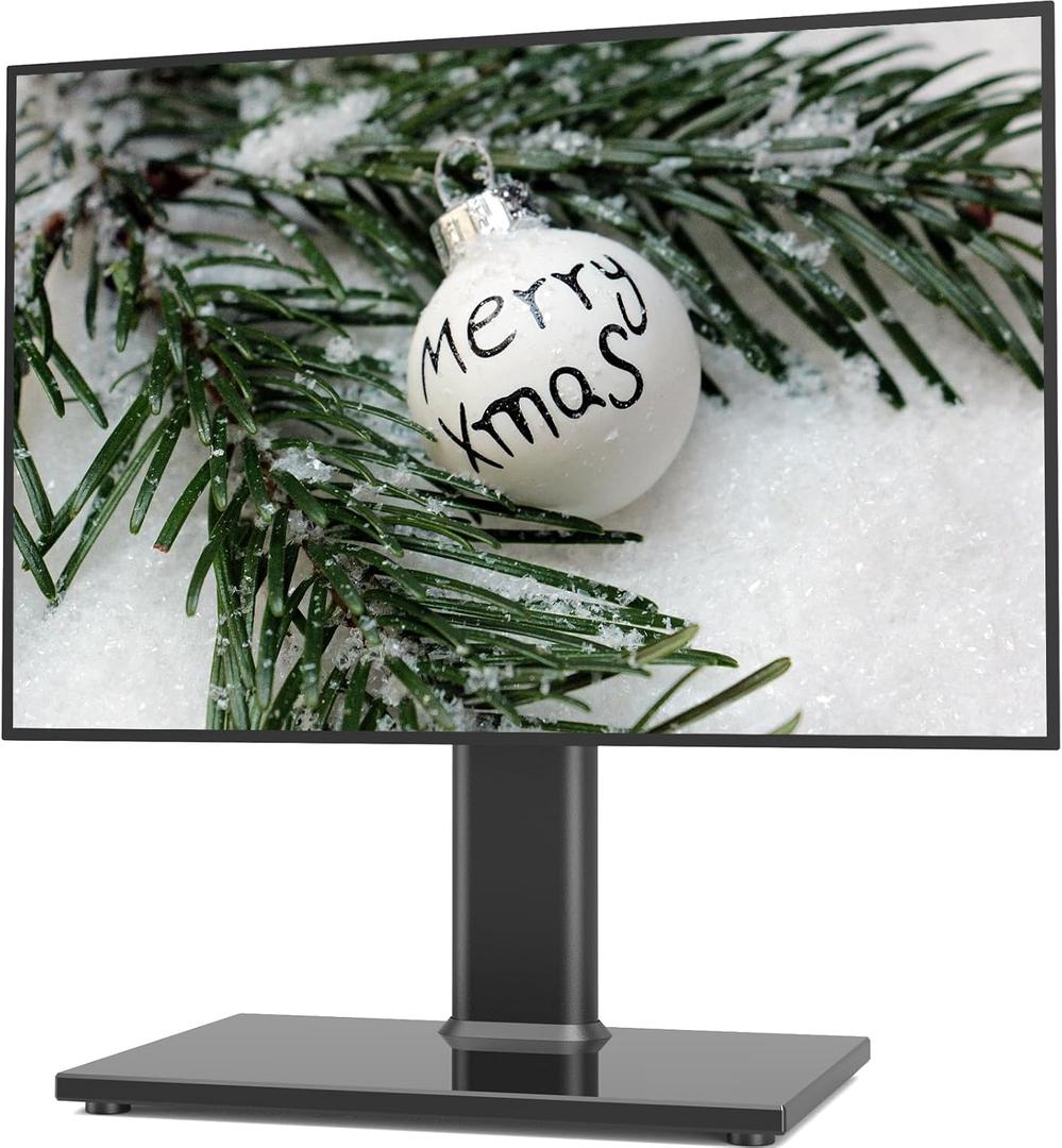 Universal TV Stand/Base Table Top TV Stand with Wall Mount for Most 27 30 32 39 40 42 43 49 50 55 60 Inch LCD LED Plasma Flat Screen TVs, Vesa Mount Holds up to 88 lbs, 9 Level Height Adjustable