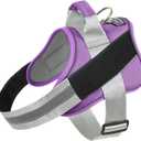 Bolux Dog Harness, No-Pull Reflective Dog Vest, Breathable Adjustable Pet Harness with Handle for Outdoor Walking - No More Pulling, Tugging or Choking (Lavender, Medium Pack of 1)