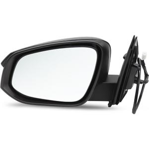Left Driver Side Mirror Assembly Compatible with 2013-2015 RAV-Four Textured Black Rearview Mirror with Power Glass and Manual Folding Replace 87940-42B40 TO1320309 (3Pins Black) (13-15 3pins left black)