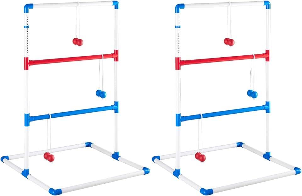 OLIXIS Ladder Ball for All Ages, Bolas, Carry Bag & Scoreboards, White | All-ages family fun for any occasion. Sturdy frame, easy setup, built-in scoring, lightweight & portable.